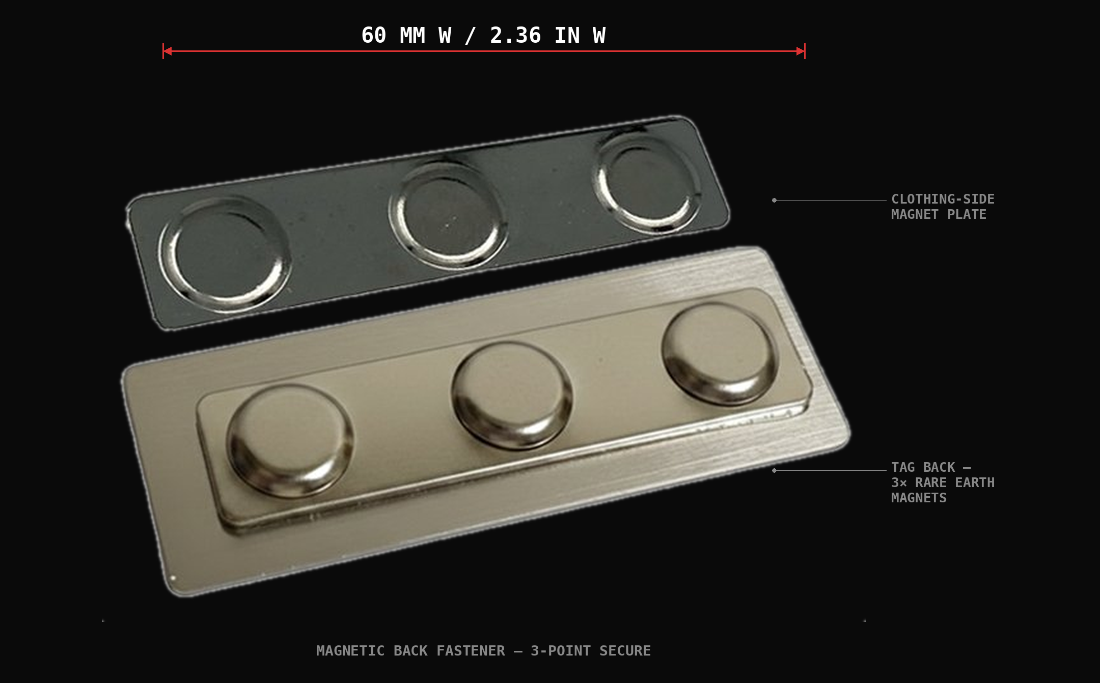 UN|REDACTED Tag Back & Magnetic Fastener W 45mm x H 12mm 427-1 H.R. 4405 TM